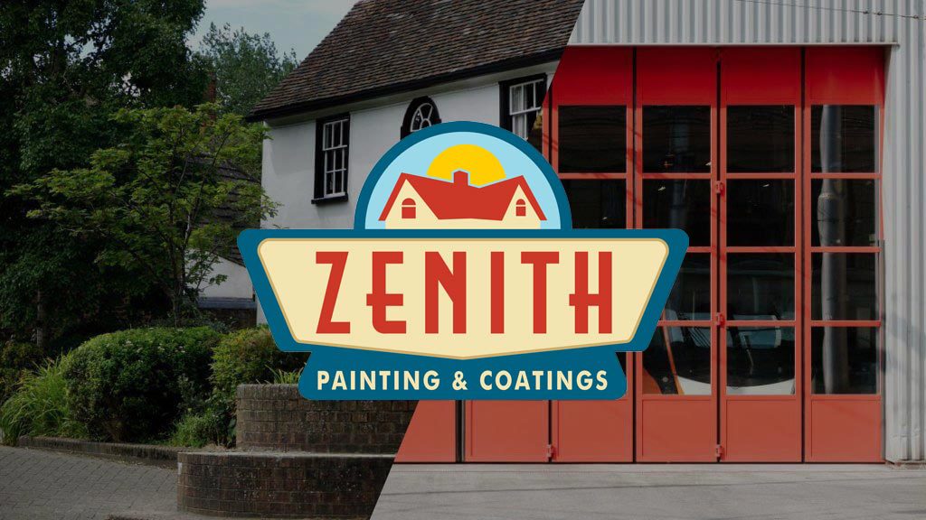 Zenith Logo with Commercial and Residential painting service examples